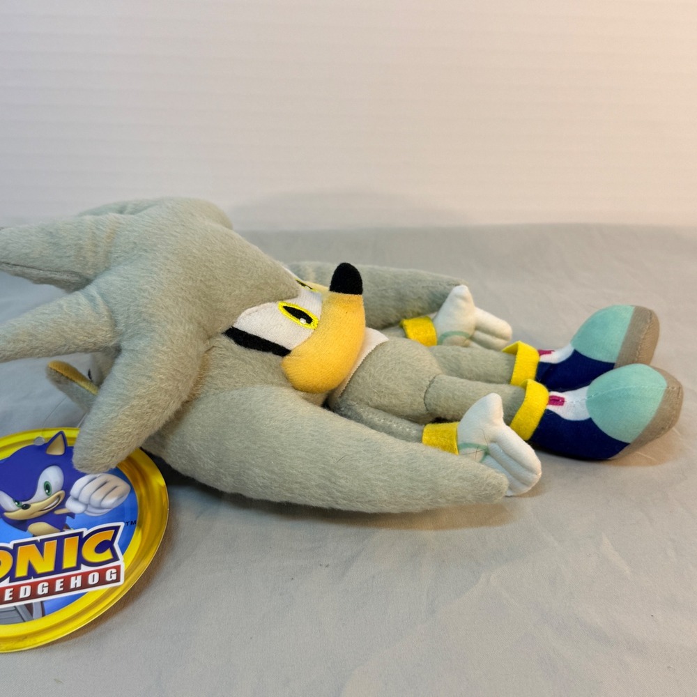 Sonic the Hedgehog Silver the Hedgehog Plush Clip On Coin Purse 9.5 inch NWT - Picture 3 of 8